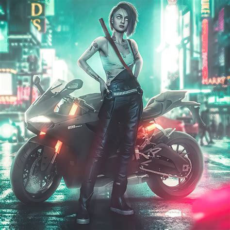 1024x1024 Cyberpunk 2077 Night City Girl 5k 1024x1024 Resolution Hd 4k Wallpapers Images