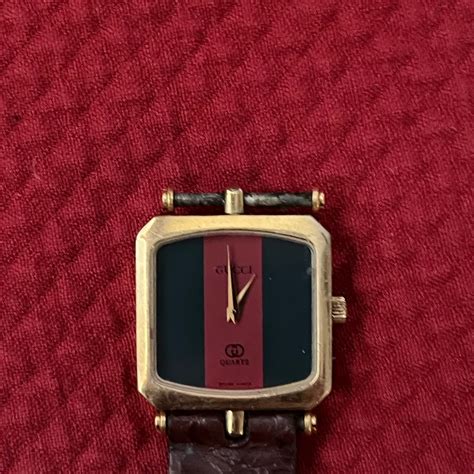 Rare Vintage Gucci Square Stacks Watch Face Gem