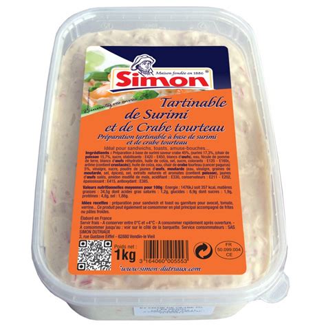 Surimi Et Crabe Kg Tartinable De Surimi Simon Dutriaux