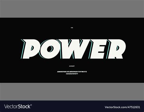 Power Font Slanted Style Modern Typography Vector Image