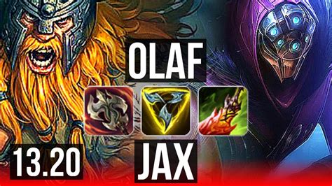 OLAF Vs JAX TOP 6 Solo Kills 1100 Games 1 6M Mastery 8 2 3 KR