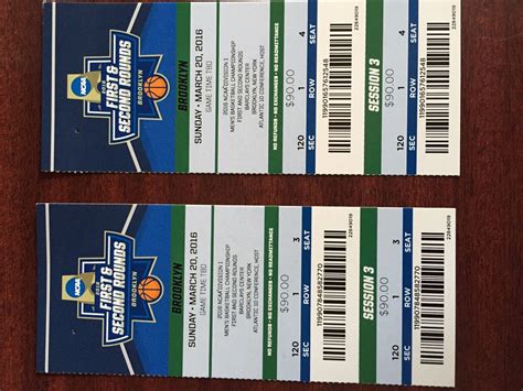 2 ncaa basketball tickets barclays center Sunday March 20th sec 120 row ...