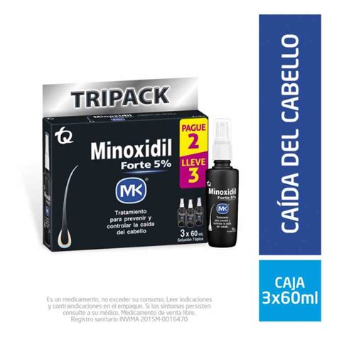 Minoxidil Forte 5 Solución Tópica Caja Por 3 Frasco 60ml