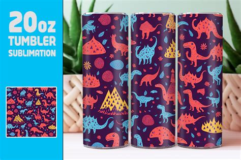 Dinosaurs Tumbler Sublimation Design Graphic By Perfectdesignbox