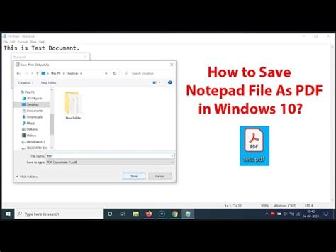 How To Save Notepad File As PDF In Windows 10 YouTube