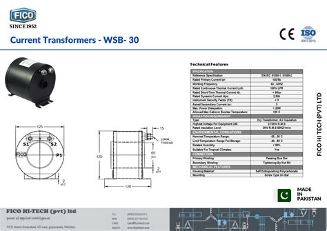 Current Transformer WSB Series – fico hi-tech