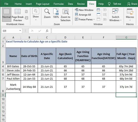 Famous Age Calculation Formula In Excel Sheet 2022 Fresh News