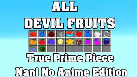 All One Piece Devil Fruits In Minecraft True Prime Piece Nani No