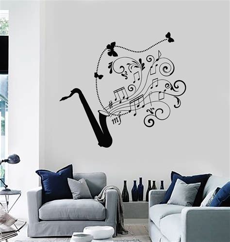 Wall Decal Saxophone Jazz Music Art Musical Instrument Vinyl Stickers