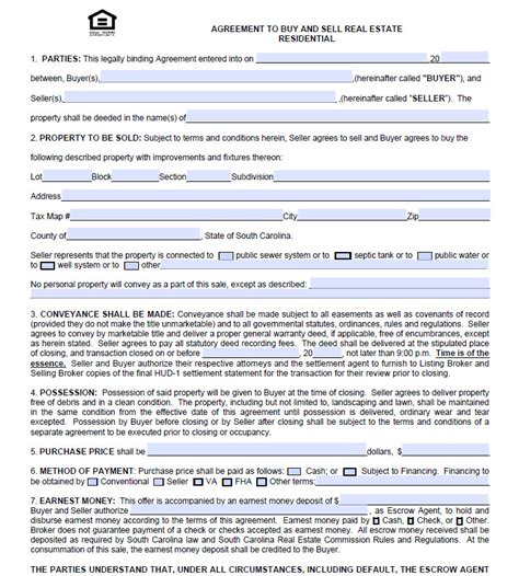 Free Real Estate Purchase Agreement Form Free Printable Documents