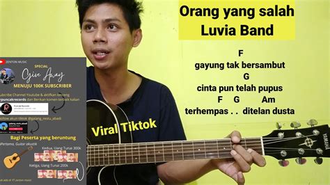 Chord Orang Yang Salah Luvia Band Gayung Tak Bersambut Cintapun