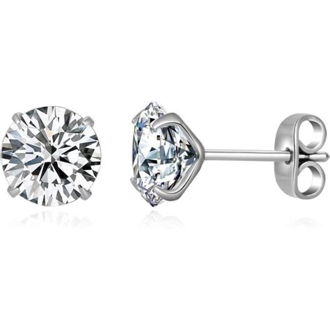 Boucles D Oreilles Tige G En E Cz Pour Oreilles Sensibles Boucles