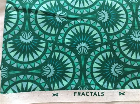 Quilt Fabric Cotton 1yd Blue GreenTeal Boundless Bold Fractals