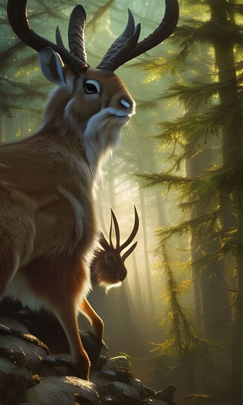 Jackalope In The Woods Ai Generated Artwork Nightcafe Creator