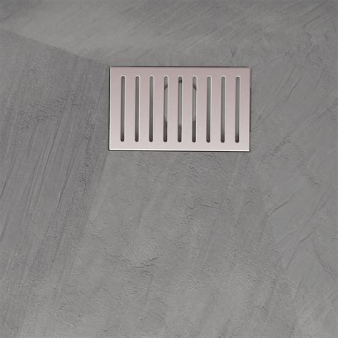 Pack Receveur Gris Effet Pierre 140x90 cm et Grille décor Linéaire en