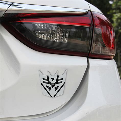 Transformers Decepticons Logo Car Chrome Badge Silver