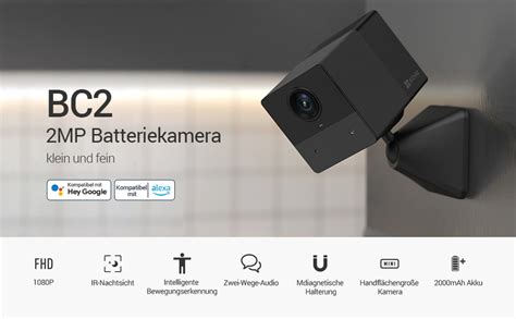 EZVIZ Akku Überwachungskamera 1080p kabellose WLAN IP Kamera mit PIR