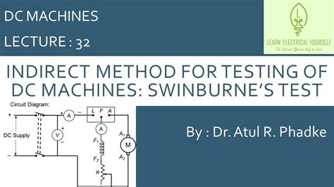 Testing Of DC Machines Indirect Method Swinburne S Test 32 YouTube