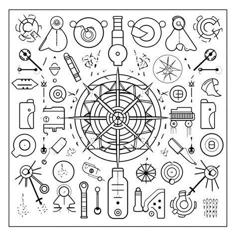 Science Lab Tools Coloring - Coloring Page