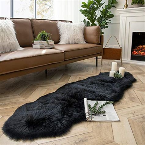 Ashler Faux Fur Rug Fluffy Shaggy Area Rug Ultra Soft 2 X 6 Feet