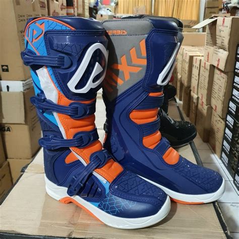 Jual Sepatu Trail Acerbis MX Biru Orange Shopee Indonesia