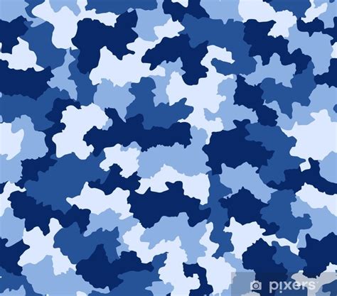 Sticker Blue camouflage seamless pattern - PIXERS.HK