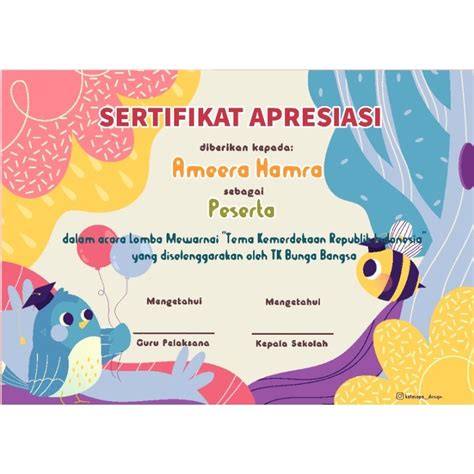 Jual Sertifikat Sekolah Sertifikat Anak Sertifikat Imunisasi Sertifikat