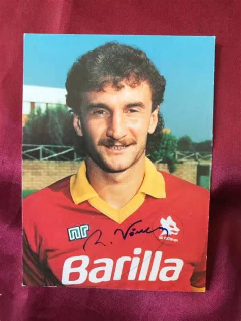 AUTOGRAFO ORIGINALE RUDI VÖLLER AS Roma Anni 80 90 Cartolina ufficiale