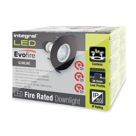 Integral LED Evofire IP65 Fire Rated Downlight Black Toolstation