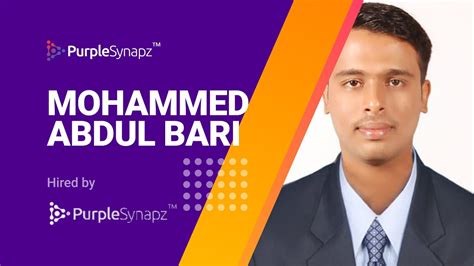 Success Story Featuring Mohammed Abdul Bari Hired By Purplesynapz