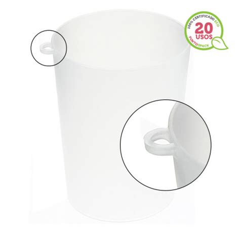 Vaso Frozen Eco Reutilizable Con Argolla Para Mini De Cerveza Ml