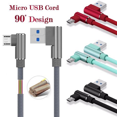 Rechten Winkel Micro USB Kabel Daten Sync Schneller Ladegerät Kabel