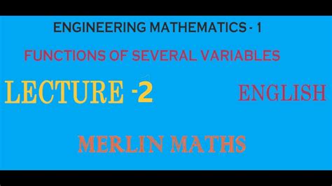 ENGINEERING MATHS 1 Functions Of Several Variables Partial