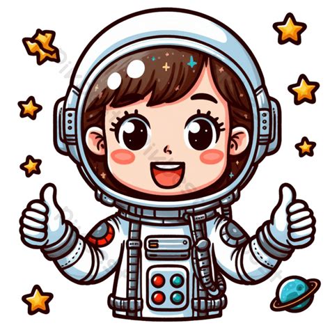 cartoon astronaut girl vector icon image png images psd