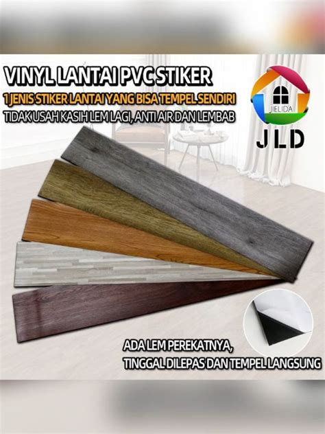 Stiker Lantai Vinyl Wallpaper Dinding Parket Motif Kayu Premium X