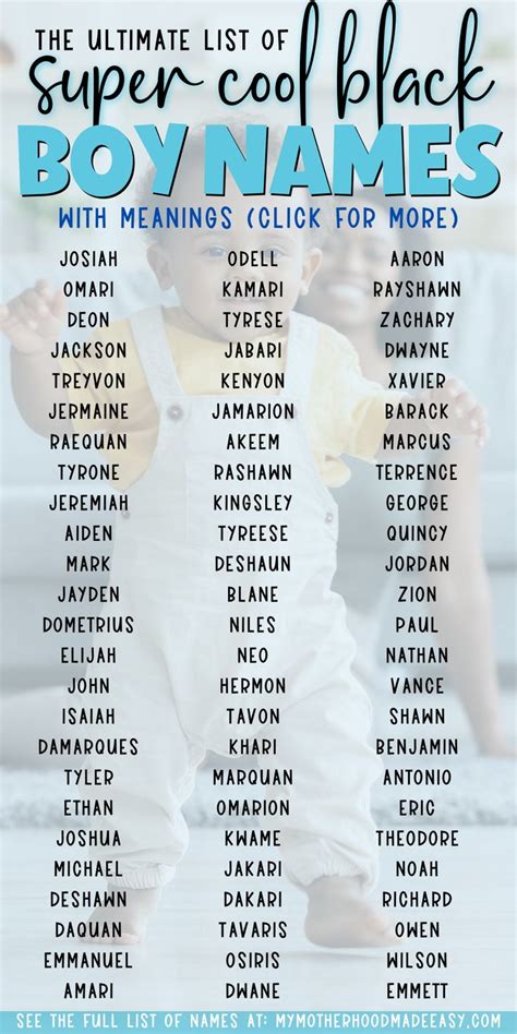 235 Best African American Black Baby Boy Names Meanings My