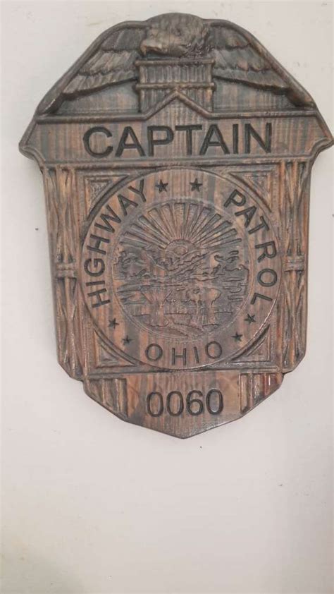 Custom Personalized Ohio State Trooper Badge – Personalized Badge 3D V Carved Wood Sign ...