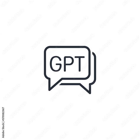 Chat GPT. Chatbot with artificial intelligence. Vector linear icon ...