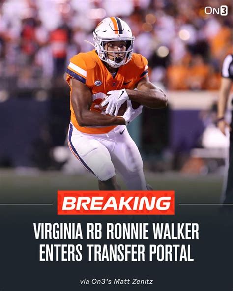 Transfer Portal On Twitter 🚨breaking🚨 Virginia Rb Ronnie Walker Is