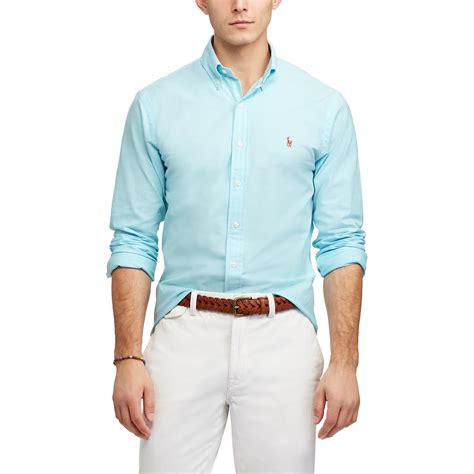 Ralph Lauren Cotton Slim Fit Stretch Oxford Shirt In Blue For Men Lyst