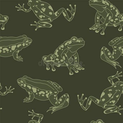 Frogs Silhouette Seamless Pattern Stock Illustration Illustration Of