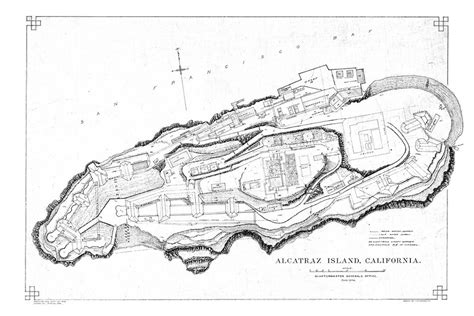 1894 Map of Alcatraz Island California - Etsy