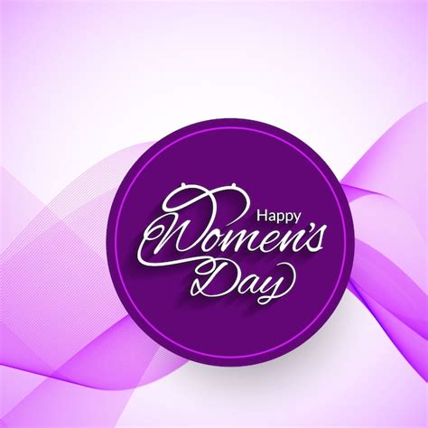 Free Vector International Womens Day Wavy Purple Background