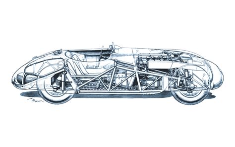 Jaguar C Type Cutaway Drawing In High Quality