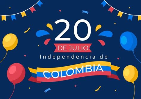 De Julio Independencia De Colombia Cartoon Illustration The