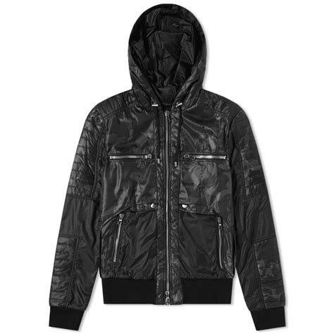 Balmain Hooded Camo Zip Biker Jacket Camo Balmain