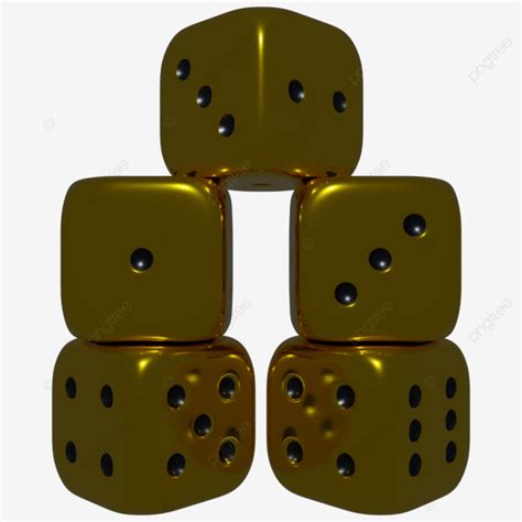 3d Gold Dice Stack Design Dice Gold 3d Png Transparent Clipart Image