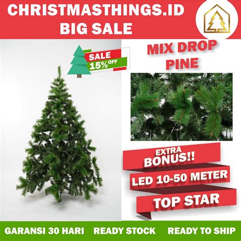 Jual Pohon Natal Pinus Salju Polos Tinggi Ft Meter Premium