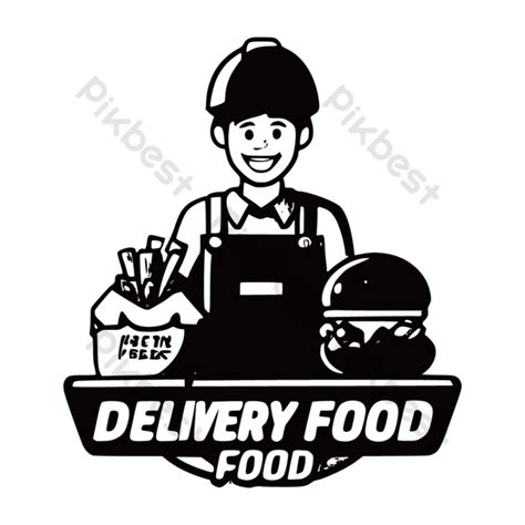 Hand Draw Vintage Food Delivery Man Vector Illustrations Png Images