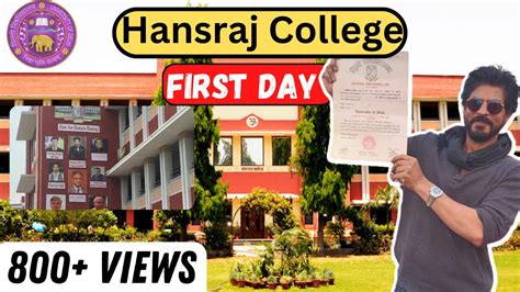 First Day In College Hansraj College Du Youtube